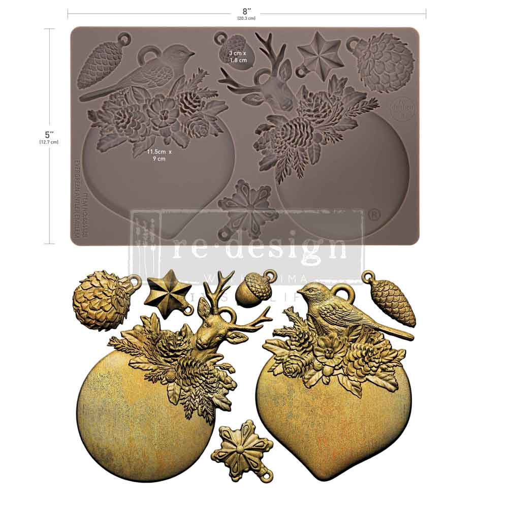 Redesign Mould Evergreen Antler Emblem