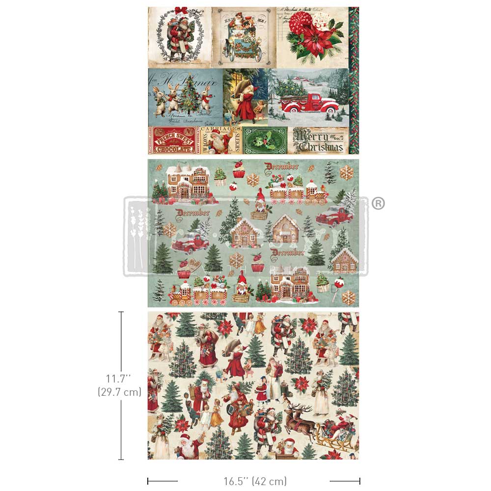 Redesign Decoupage Fiber Paper SANTALAND SPARKLE