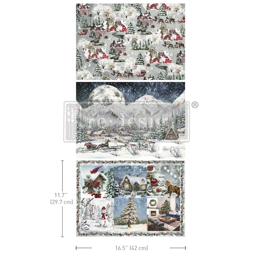 Redesign Decoupage Fiber Paper SNOWFALL SPLENDOR